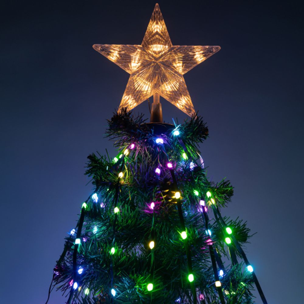 Светодиодная новогодняя гирлянда ЭРА ERASG -03 дождь умная со звездой на елку