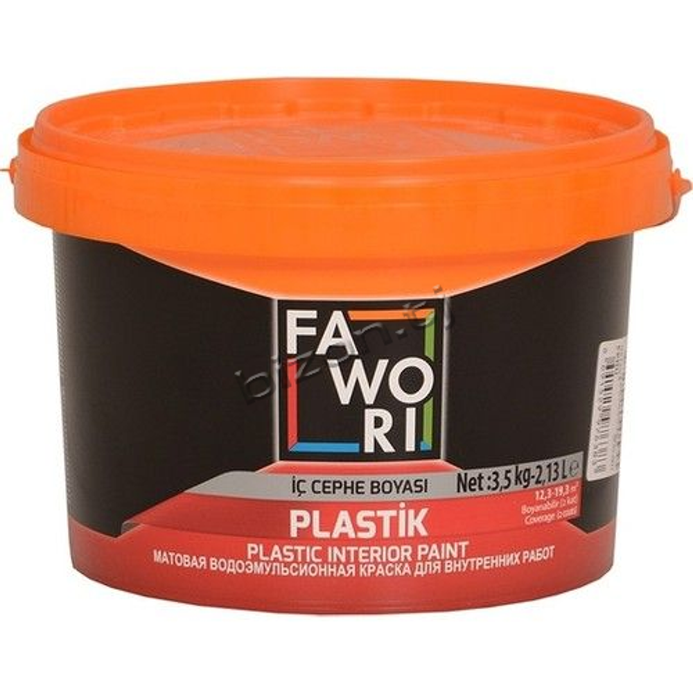 КРАСКА ВОДОЭМУЛЬСИОННАЯ FAWORI PLASTIK 3,5КГ МАТОВАЯ 2,13Л