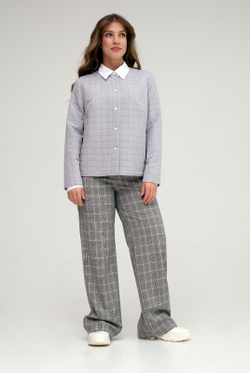 Жакет женский 4446ВП, Серая клетка #485Скл044446ВП