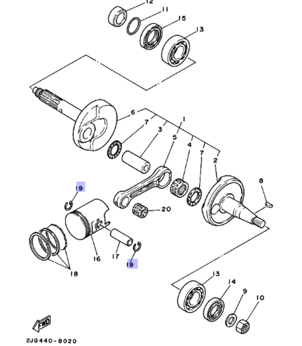 Стопорное кольцо поршневого пальца для мотоциклов