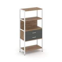 Shelf System Односекционный стеллаж четырехярусный с ящиками SN.STM-412 Дуб Табак/Антрацит/Металл Бе