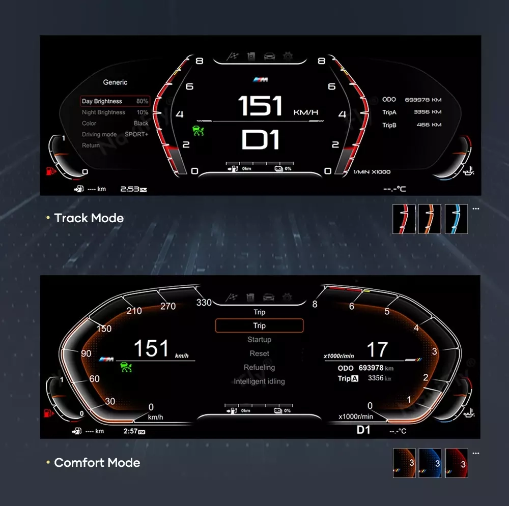 Электронная панель приборов BMW X5 F15, X6 F16 2014-2019 - Radiola 1261 с  LCD / ЖК 12.3