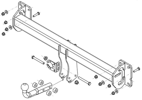 Фаркоп Brink (Thule) 605800 для Volvo XC90 15-(паспорт и сертификат в комплекте)(без электрики)