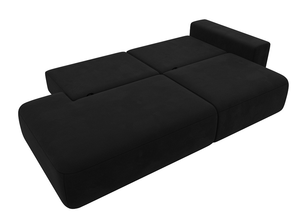Диван угловой Лига-036 НПБ Модерн правый угол МИКРОВЕЛЬВЕТ Черный