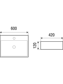 Раковина накладная (матовая черная) WeltWasser WW  ELBACH 2173 MB 600х420х120