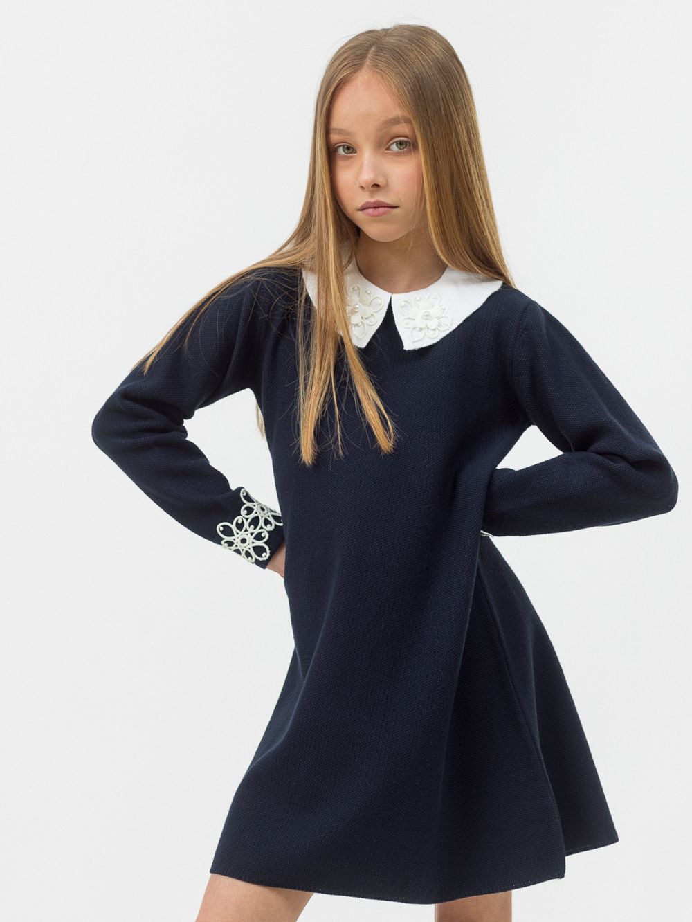 Платье в школу для девочки AT999 синий