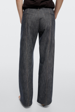 Massimo Dutti Брюки с широкими штанинами под деним, индиго