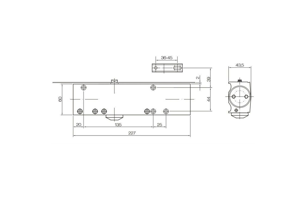 Доводчик DOORLOCK DL200 BC DC size 1-5 серебристый, с регулируемыми функциями тормоза