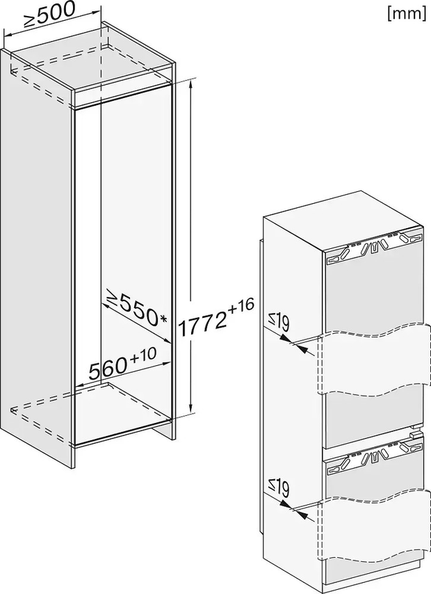 Встраиваемый холодильник Miele KFN 7734 E