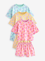 Пижама для девочки Next N59-623, 3 шт., Розовый, Голубой, Светло-желтый