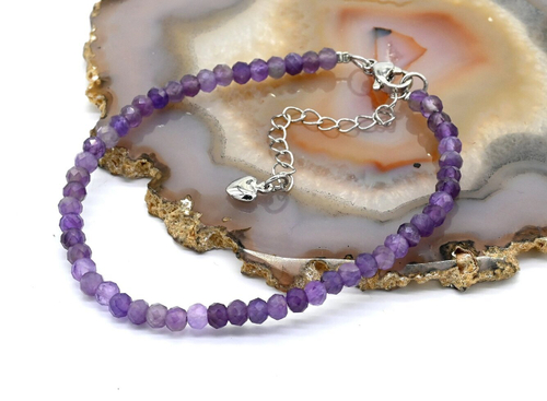 Браслет из аметиста шарик гр. 4 мм., 18,5 см