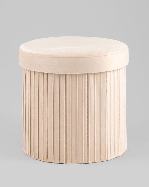 Пуф складной с ящиком Store Round бежевый