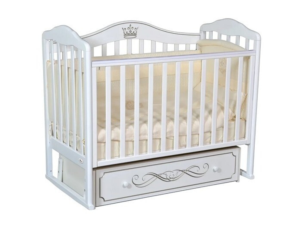 Детская кроватка Oliver Francesca Elite универсальный маятник с ящиком Белый