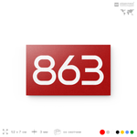 Номер на дверь 863, табличка на дверь для офиса, квартиры, кабинета, аудитории, склада, красная 120х70 мм, Айдентика Технолоджи