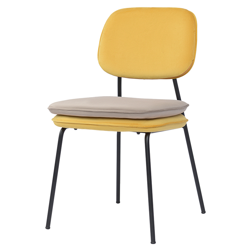 Стул Bergenson Bjorn Pea, велюр, желтый/бежевый