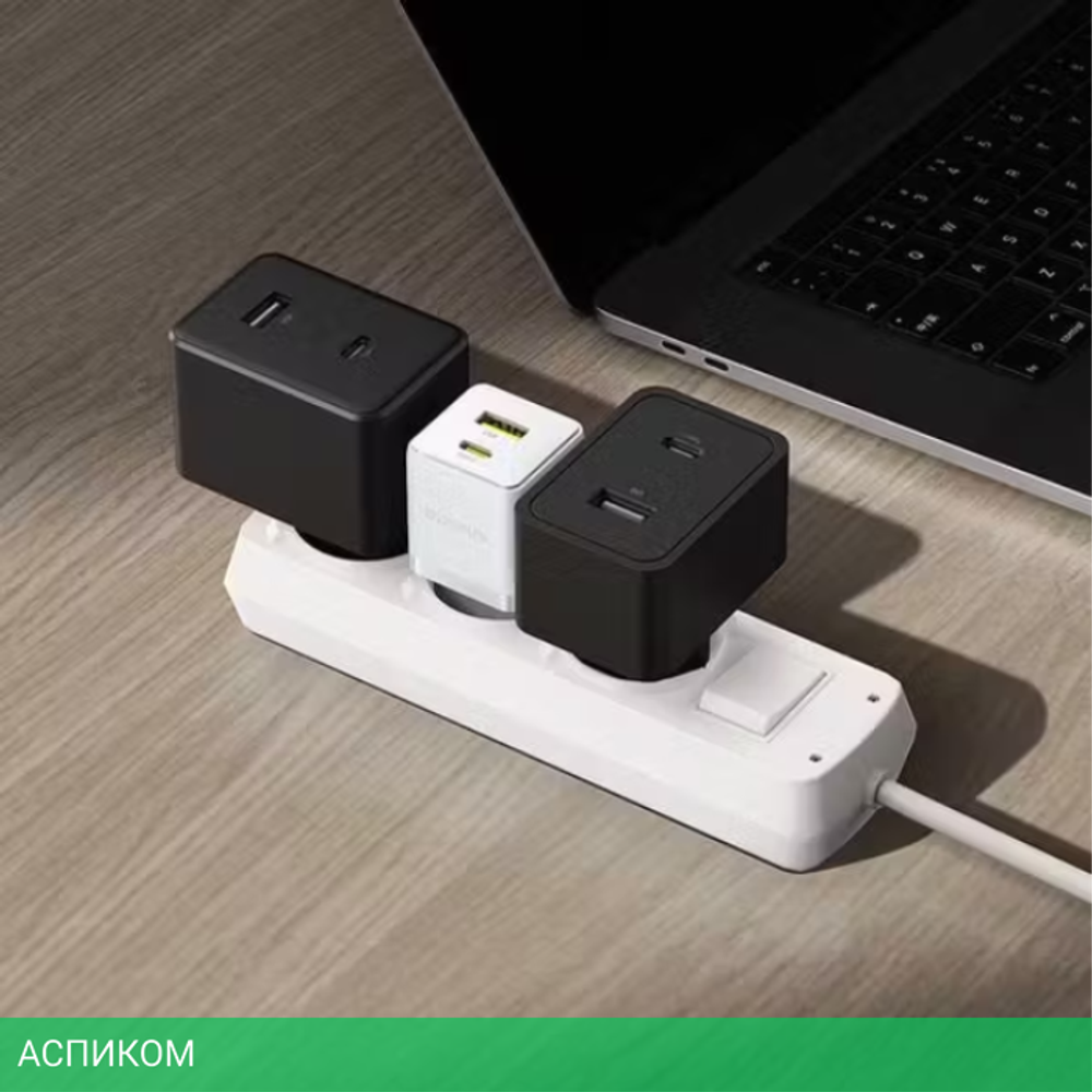 Сетевое зарядное устройство Baseus Palm C+U 30W EU Moon White (P1011160A213-00)
