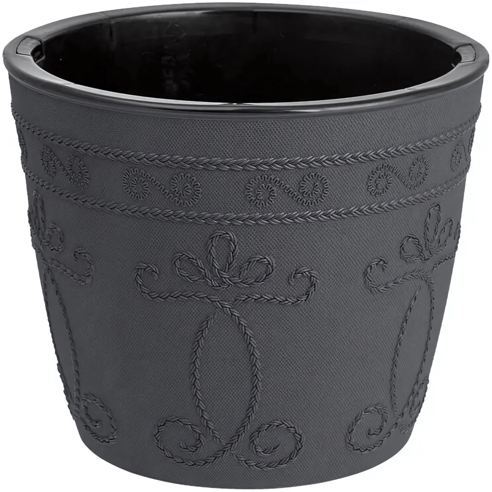 Кашпо для цветов пластиковое 3л d-18 см «Ажур» Антрацит