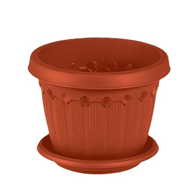 Кашпо "Флавия" 3 л с поддоном цвет терракотовый