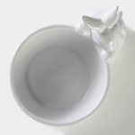 Конфетница «Зайка», 650 мл, 21.5×15.5×16.5 см, доломит, белая