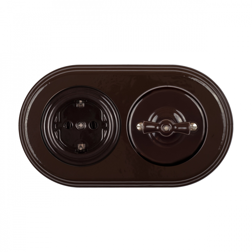 Рамка 2-х постовая, керамика, цвет коричневый BF2-620-02