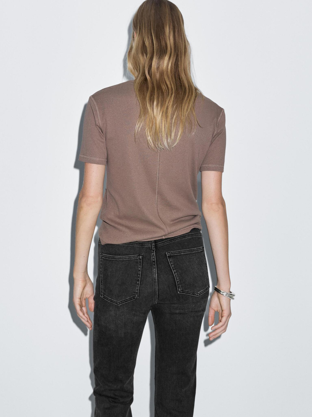 Massimo Dutti Джинсы прямого кроя со средней посадкой, черный