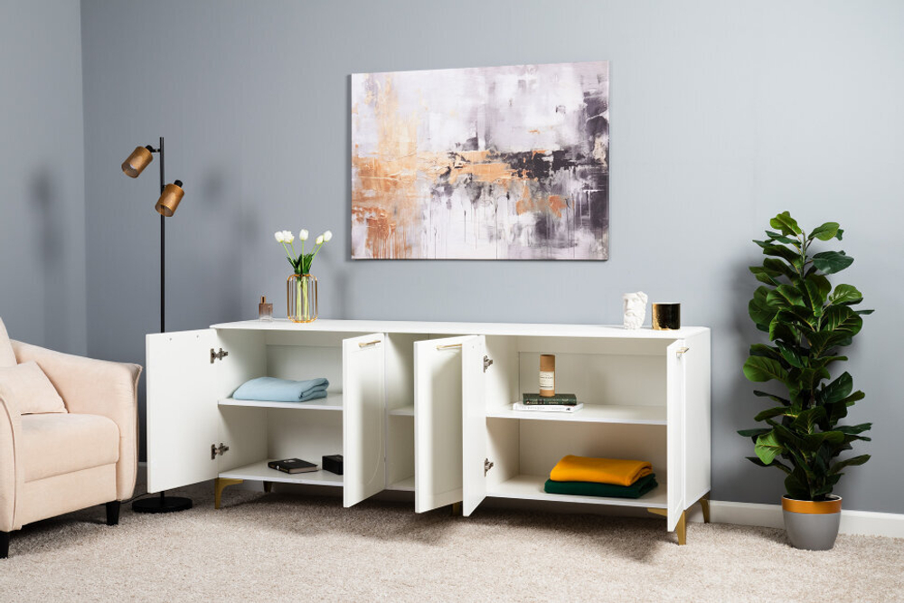 Монтесито Тумба под ТВ 16.66 Белый шаргель