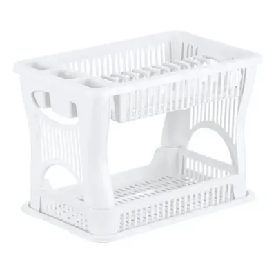 Сушилка для посуды 2-х ярусная Белый