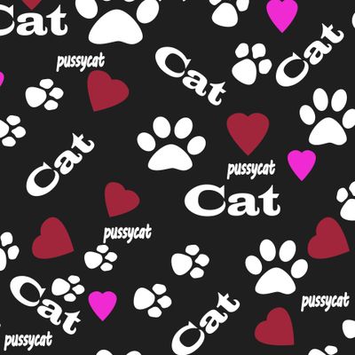 Следы кошачьих лап (черный)