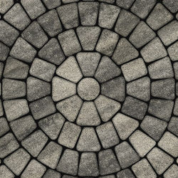 Тротуарная плитка КЛАССИКО (круг) - Листопад гранит Антрацит, комплект из 3 видов плит