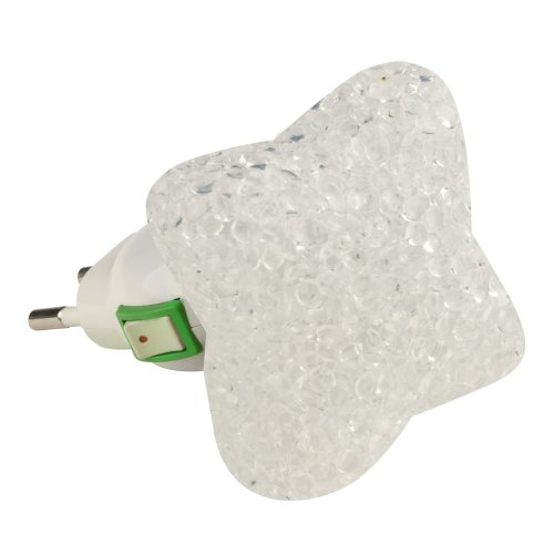 DTL-309-Звездочка/WHITE/1LED/0,1W Светильник-ночник. Выключатель на корпусе. Блистер