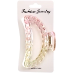 Заколка-краб для волос «Мон Пион», цепочка, микс 6 цветов, 9,5см (Блистер)