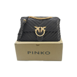 Сумка Pinko Puff V-pattern Quilted Chain Sheepskin Patchwork Cowhide Swallow Bag Shoulder Messenger Bag Black, 1P22JR-Y7SQ-Z99Q