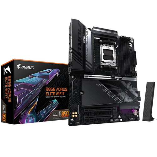 Материнская плата GIGABYTE B850 AORUS ELITE WIFI7 (AM5/AMD B850/4xDDR5/3xPCI-Ex16/3xM.2/SB7.1/Wi-Fi/BT/GLAN/DP/HDMI/ATX)