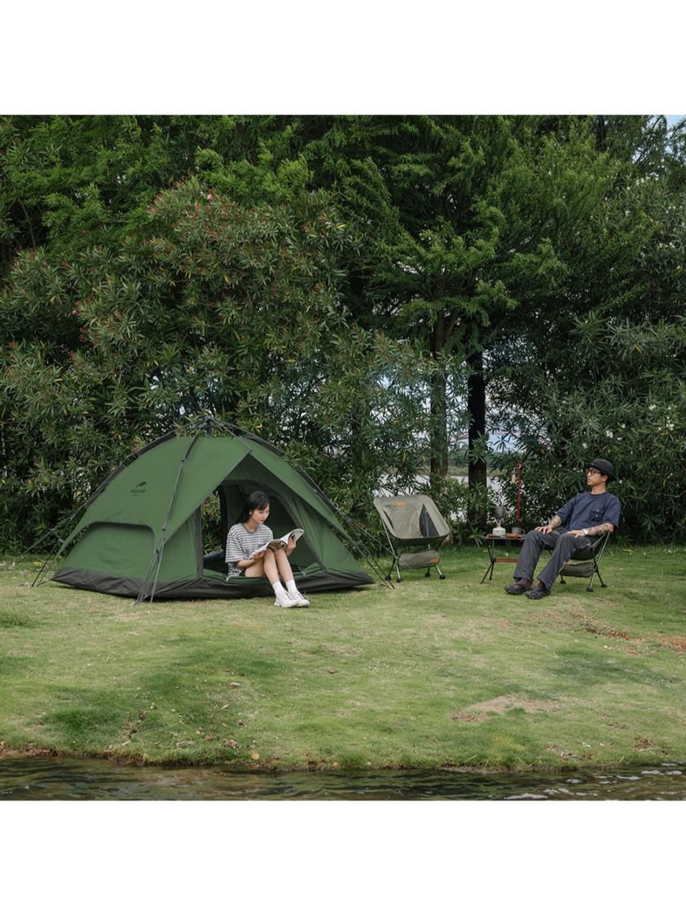 Палатка Naturehike автоматическая NH21ZP008, трехместная, зеленая, 6976023922336