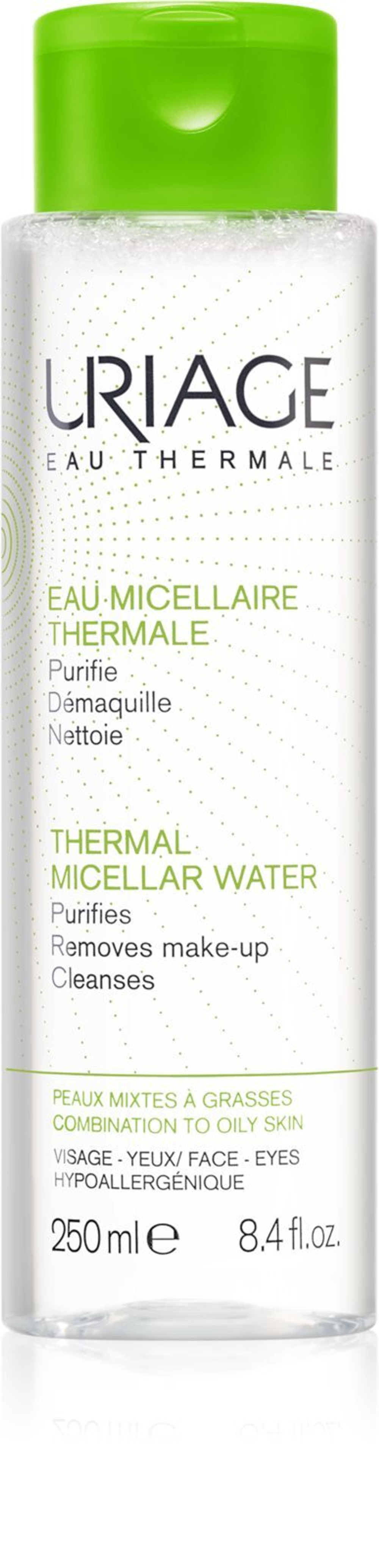 Uriage Hygiene Thermal Micellar Water - Combination to Oily Skin - очищающая мицеллярная жидкость для жирной и комбинированной кожи /   250  ml  / GTIN 3661434003660