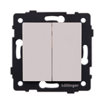 Выключатель кнопочный 2-клавишный 10А/250В, кашемир матовый Kollinger REA-S-011CM для Aspekt, Eleganz, Reflex