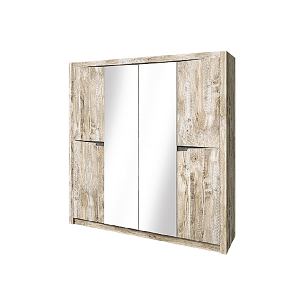 Шкаф четырехстворчатый Ривьера, Дуб Юкон, Бетон темный