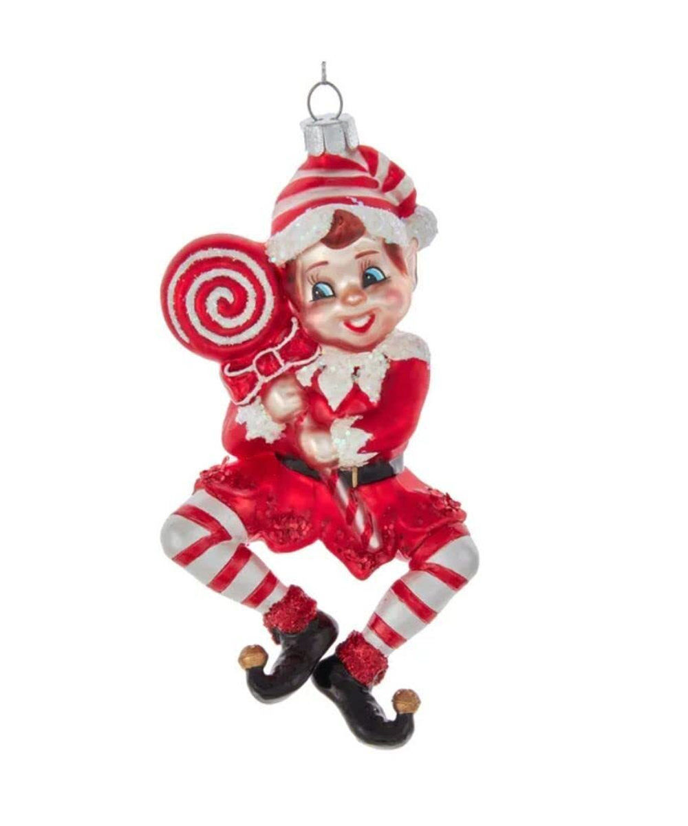 Елочная игрушка Конфетный Эльф, 15.5см, стекло Kurt Adler