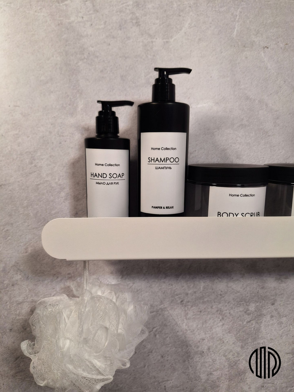 Полка для ванной комнаты, полка для кухни, полка для прихожей, MetaDec Arc белая 50см