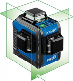 Лазерный уровень ЗУБР ПРОФЕССИОНАЛ крест 3d зеленый 34909