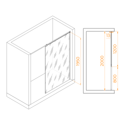 Душевая перегородка RGW WA-034 (Прозрачное, 1200)