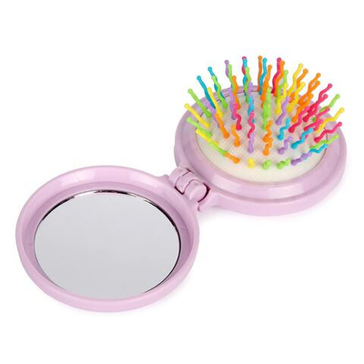 Расческа массажная детская складная "Карамель", клубника, цвет сиреневый, d-6см (Huangyan Shunchang)