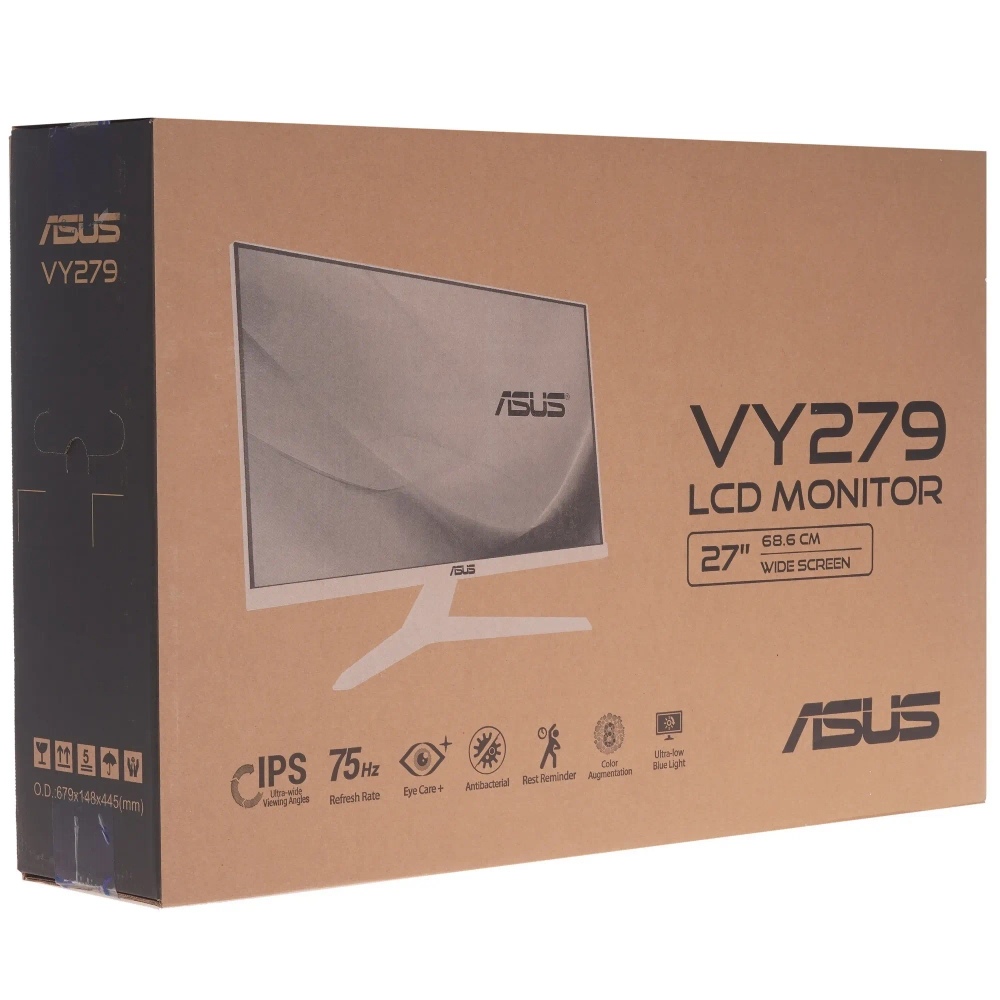 ASUS LCD 27" VY279HE-W белый {IPS 1920x1080 75Hz 5ms 250cd D-Sub HDMI MM}