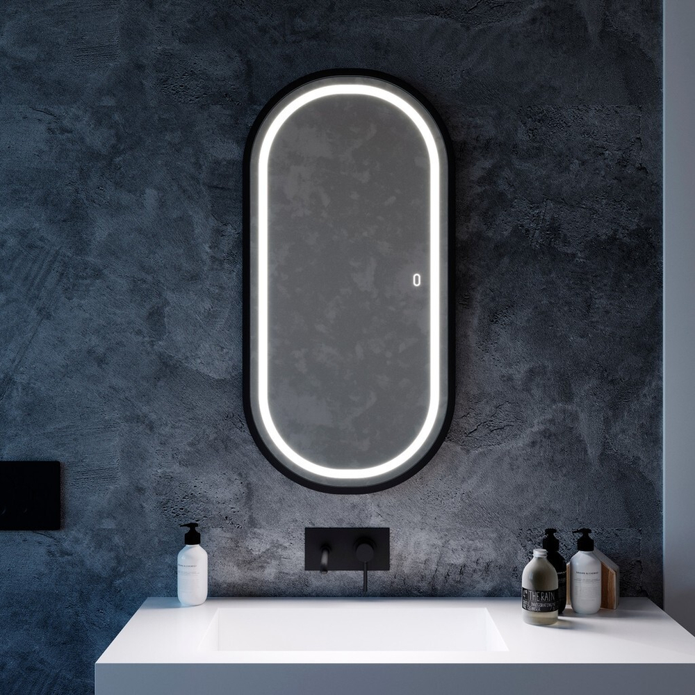 Зеркало MIXLINE "Виола-лофт" 500*1000 (ШВ) пластик. рама, сенсорный выключатель, гор/верт крепеж