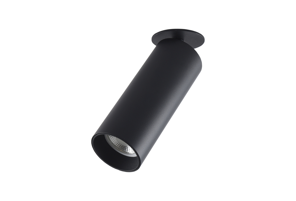 Светильник встраиваемый,  15Вт,  D57хH185мм,   1056Лм,  38°,  3000К,  IP20,  Ra >90,  черный RAL9005, блок питания в комплекте