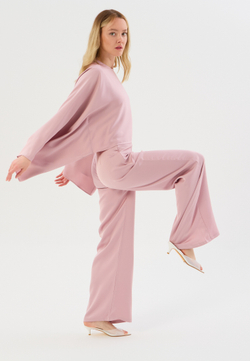 Брюки летние на резинке розовые