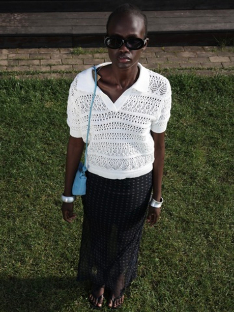 Синяя юбка-миди в цветочек