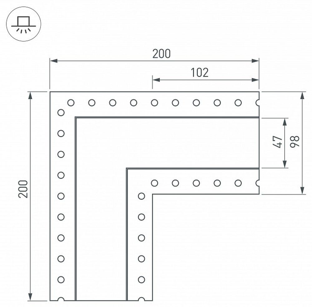 Соединитель угловой L-образный накладной Arlight S-LUX 030106