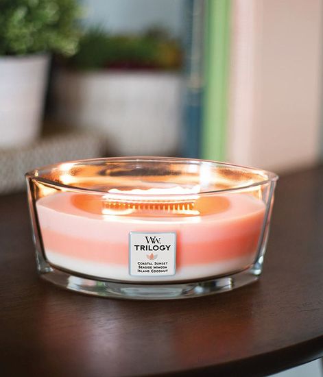 Отдых на острове, ароматическая свеча эллипс, WoodWick