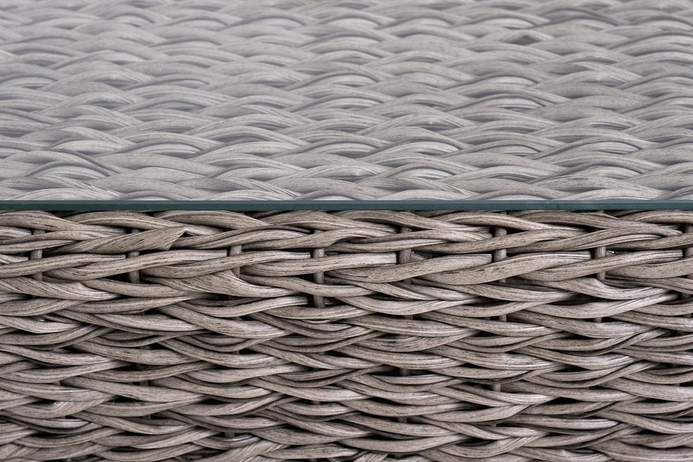 "Капучино" лаунж-зона из искусственного ротанга (гиацинт), цвет серый